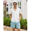 image:imageCOOFANDY Mens Linen Shorts Casual 9 7 Elastic Waist Drawstring Summer Beach ShortsCeladon Green