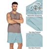 image:imageCOOFANDY Mens Linen Shorts Casual 9 7 Elastic Waist Drawstring Summer Beach ShortsCeladon Green