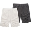 image:imageCOOFANDY Mens Linen Shorts Casual 9 7 Elastic Waist Drawstring Summer Beach ShortsDark Grey  White