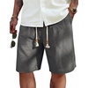 image:imageCOOFANDY Mens Linen Shorts Casual 9 7 Elastic Waist Drawstring Summer Beach ShortsDark Grey