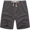 image:imageCOOFANDY Mens Linen Shorts Casual 9 7 Elastic Waist Drawstring Summer Beach ShortsDark Grey