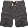 image:imageCOOFANDY Mens Linen Shorts Casual 9 7 Elastic Waist Drawstring Summer Beach ShortsDark Grey