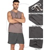 image:imageCOOFANDY Mens Linen Shorts Casual 9 7 Elastic Waist Drawstring Summer Beach ShortsDark Grey