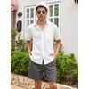 image:imageCOOFANDY Mens Linen Shorts Casual 9 7 Elastic Waist Drawstring Summer Beach ShortsDark Grey