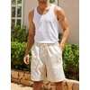 image:imageCOOFANDY Mens Linen Shorts Casual 9 7 Elastic Waist Drawstring Summer Beach ShortsDark Grey Khaki
