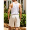 image:imageCOOFANDY Mens Linen Shorts Casual 9 7 Elastic Waist Drawstring Summer Beach ShortsDark Grey Khaki