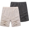 image:imageCOOFANDY Mens Linen Shorts Casual 9 7 Elastic Waist Drawstring Summer Beach ShortsDark Grey Khaki