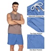 image:imageCOOFANDY Mens Linen Shorts Casual 9 7 Elastic Waist Drawstring Summer Beach ShortsDenim Blue