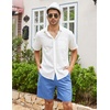 image:imageCOOFANDY Mens Linen Shorts Casual 9 7 Elastic Waist Drawstring Summer Beach ShortsDenim Blue