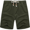 image:imageCOOFANDY Mens Linen Shorts Casual 9 7 Elastic Waist Drawstring Summer Beach ShortsGreen