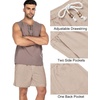 image:imageCOOFANDY Mens Linen Shorts Casual 9 7 Elastic Waist Drawstring Summer Beach ShortsKhaki