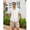 image:imageCOOFANDY Mens Linen Shorts Casual 9 7 Elastic Waist Drawstring Summer Beach ShortsKhaki
