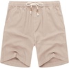 image:imageCOOFANDY Mens Linen Shorts Casual 9 7 Elastic Waist Drawstring Summer Beach ShortsKhaki