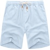 image:imageCOOFANDY Mens Linen Shorts Casual 9 7 Elastic Waist Drawstring Summer Beach ShortsLight Blue