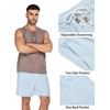 image:imageCOOFANDY Mens Linen Shorts Casual 9 7 Elastic Waist Drawstring Summer Beach ShortsLight Blue