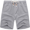 image:imageCOOFANDY Mens Linen Shorts Casual 9 7 Elastic Waist Drawstring Summer Beach ShortsLight Grey