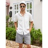 image:imageCOOFANDY Mens Linen Shorts Casual 9 7 Elastic Waist Drawstring Summer Beach ShortsLight Grey