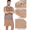 image:imageCOOFANDY Mens Linen Shorts Casual 9 7 Elastic Waist Drawstring Summer Beach ShortsLight Tan