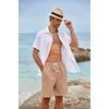 image:imageCOOFANDY Mens Linen Shorts Casual 9 7 Elastic Waist Drawstring Summer Beach ShortsLight Tan