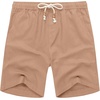 image:imageCOOFANDY Mens Linen Shorts Casual 9 7 Elastic Waist Drawstring Summer Beach ShortsLight Tan