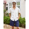 image:imageCOOFANDY Mens Linen Shorts Casual 9 7 Elastic Waist Drawstring Summer Beach ShortsNavy Blue