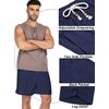 image:imageCOOFANDY Mens Linen Shorts Casual 9 7 Elastic Waist Drawstring Summer Beach ShortsNavy Blue