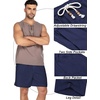 image:imageCOOFANDY Mens Linen Shorts Casual 9 7 Elastic Waist Drawstring Summer Beach ShortsNavy Blue