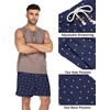 image:imageCOOFANDY Mens Linen Shorts Casual 9 7 Elastic Waist Drawstring Summer Beach ShortsNavy Pineapple