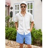 image:imageCOOFANDY Mens Linen Shorts Casual 9 7 Elastic Waist Drawstring Summer Beach ShortsSky Blue