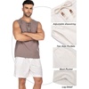 image:imageCOOFANDY Mens Linen Shorts Casual 9 7 Elastic Waist Drawstring Summer Beach ShortsWhite  Navy Blue
