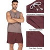 image:imageCOOFANDY Mens Linen Shorts Casual 9 7 Elastic Waist Drawstring Summer Beach ShortsWine Red