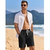 image:imageCOOFANDY Mens Linen Shorts Casual Drawstring Elastic Waist Lightweight Summer Vacation Beach ShortsBlack