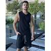 image:imageCOOFANDY Mens Linen Shorts Casual Drawstring Elastic Waist Lightweight Summer Vacation Beach ShortsBlack