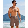 image:imageCOOFANDY Mens Linen Shorts Casual Drawstring Elastic Waist Lightweight Summer Vacation Beach ShortsBrown
