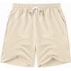 image:imageCOOFANDY Mens Linen Shorts Casual Drawstring Elastic Waist Lightweight Summer Vacation Beach ShortsCream