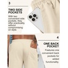 image:imageCOOFANDY Mens Linen Shorts Casual Drawstring Elastic Waist Lightweight Summer Vacation Beach ShortsCream