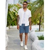 image:imageCOOFANDY Mens Linen Shorts Casual Drawstring Elastic Waist Lightweight Summer Vacation Beach ShortsDark Blue