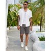 image:imageCOOFANDY Mens Linen Shorts Casual Drawstring Elastic Waist Lightweight Summer Vacation Beach ShortsGrey