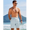 image:imageCOOFANDY Mens Linen Shorts Casual Drawstring Elastic Waist Lightweight Summer Vacation Beach ShortsLight Blue