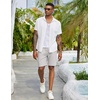 image:imageCOOFANDY Mens Linen Shorts Casual Drawstring Elastic Waist Lightweight Summer Vacation Beach ShortsLight Grey
