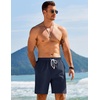 image:imageCOOFANDY Mens Linen Shorts Casual Drawstring Elastic Waist Lightweight Summer Vacation Beach ShortsNavy Blue