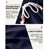 image:imageCOOFANDY Mens Linen Shorts Casual Drawstring Elastic Waist Lightweight Summer Vacation Beach ShortsNavy Blue
