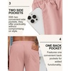 image:imageCOOFANDY Mens Linen Shorts Casual Drawstring Elastic Waist Lightweight Summer Vacation Beach ShortsPink