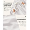 image:imageCOOFANDY Mens Linen Shorts Casual Drawstring Elastic Waist Lightweight Summer Vacation Beach ShortsWhite