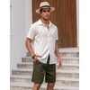 image:imageCOOFANDY Mens Linen Shorts Casual Elastic Waist Drawstring Short Summer Beach Vacation ShortsArmy Green