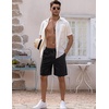 image:imageCOOFANDY Mens Linen Shorts Casual Elastic Waist Drawstring Short Summer Beach Vacation ShortsBlack