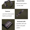 image:imageCOOFANDY Mens Long Sleeve Dress Shirt Plaid Collar Casual Button Down ShirtsArmy Green