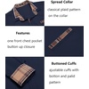image:imageCOOFANDY Mens Long Sleeve Dress Shirt Plaid Collar Casual Button Down ShirtsBlue