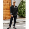 image:imageCOOFANDY Mens Long Sleeve Dress Shirt Plaid Collar Casual Button Down ShirtsCheck Patternblack