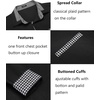 image:imageCOOFANDY Mens Long Sleeve Dress Shirt Plaid Collar Casual Button Down ShirtsCheck Patternblack